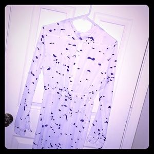 White and blue Maxi Dress